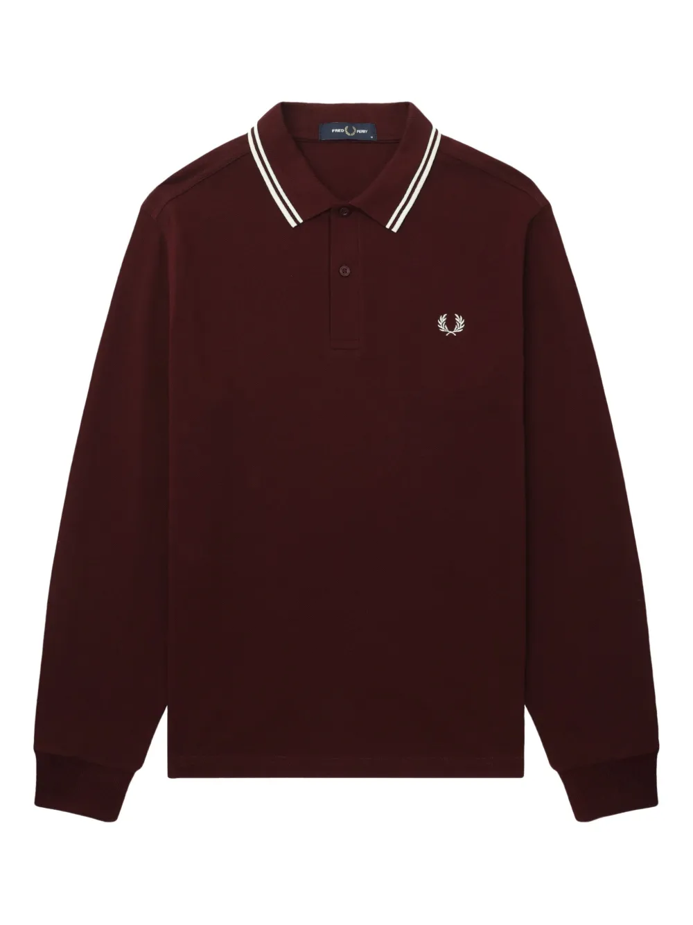 tipped-collar long-sleeve polo shirt