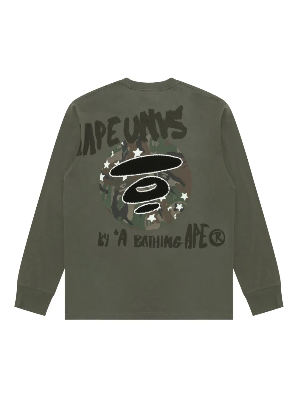 AAPE BY *A BATHING APE star camouflage long-sleeved sweatshirt - Groen