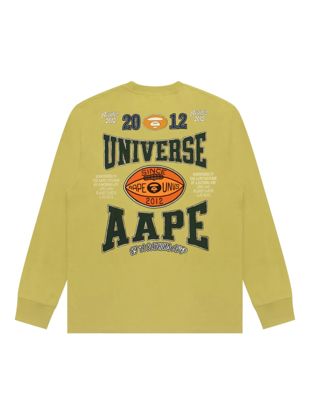 AAPE BY *A BATHING APE ape head long-sleeved T-shirt - Geel
