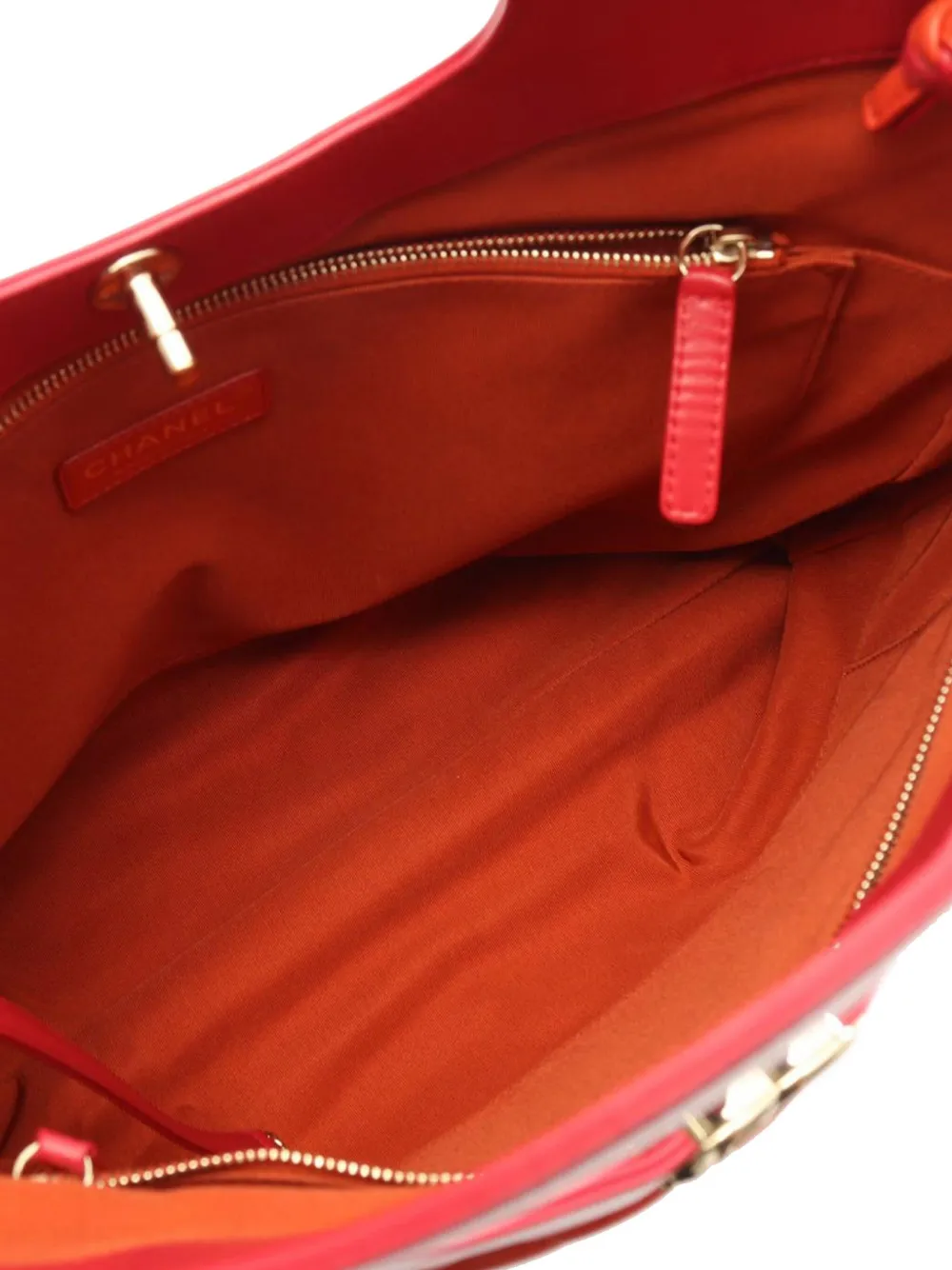 Pre-owned Chanel 2018-2019 Large Quilted Lambskin 31 Shopping Bag Satchel In Orange