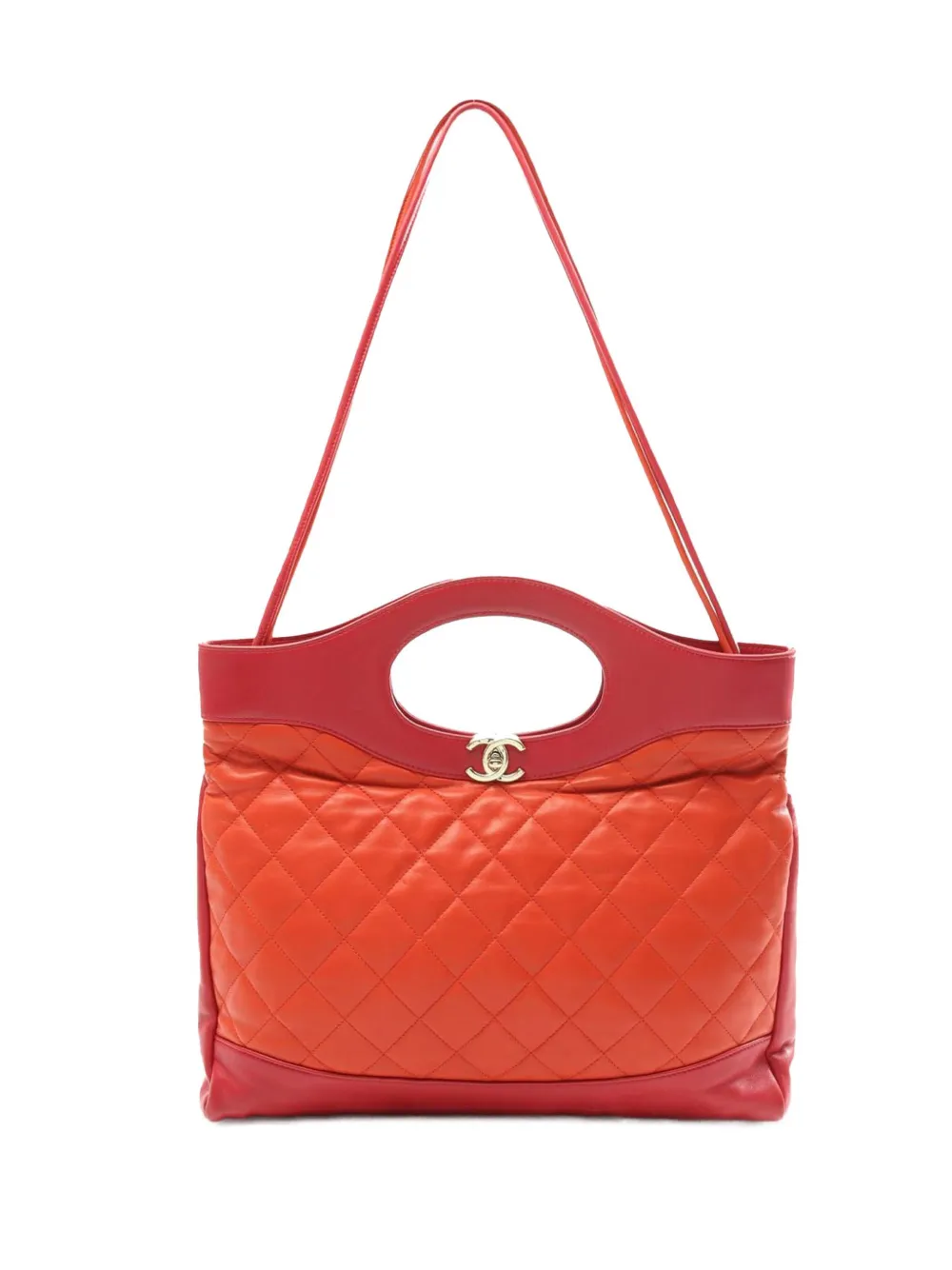 CHANEL Pre-Owned 2018-2019 Large Quilted Lambskin 31 Shopping Bag CHANEL Pre-Owned 2018-2019 Large Quilted Lambskin 31 Shopping Bag