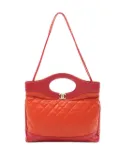 CHANEL Pre-Owned 2018-2019 Large Quilted Lambskin 31 Shopping Bag satchel - Orange