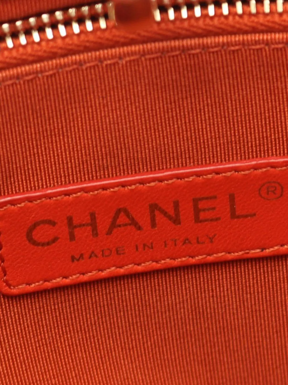 Pre-owned Chanel 2018-2019 Large Quilted Lambskin 31 Shopping Bag Satchel In Orange