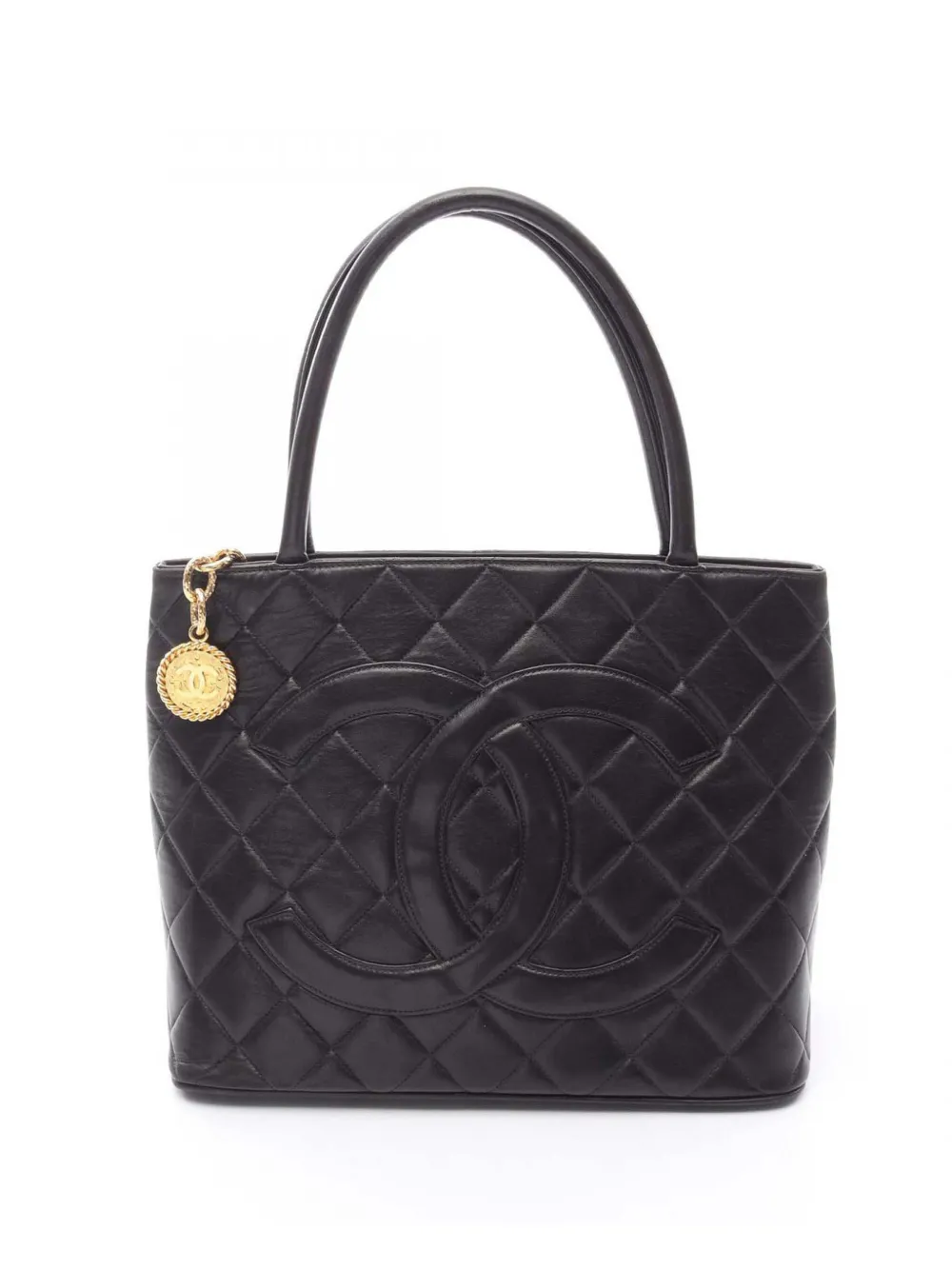 CHANEL Pre-Owned 1997-1999 Lambskin Medallion tote bag - ブラック CHANEL Pre-Owned 1997-1999 Lambskin Medallion tote bag - ブラック