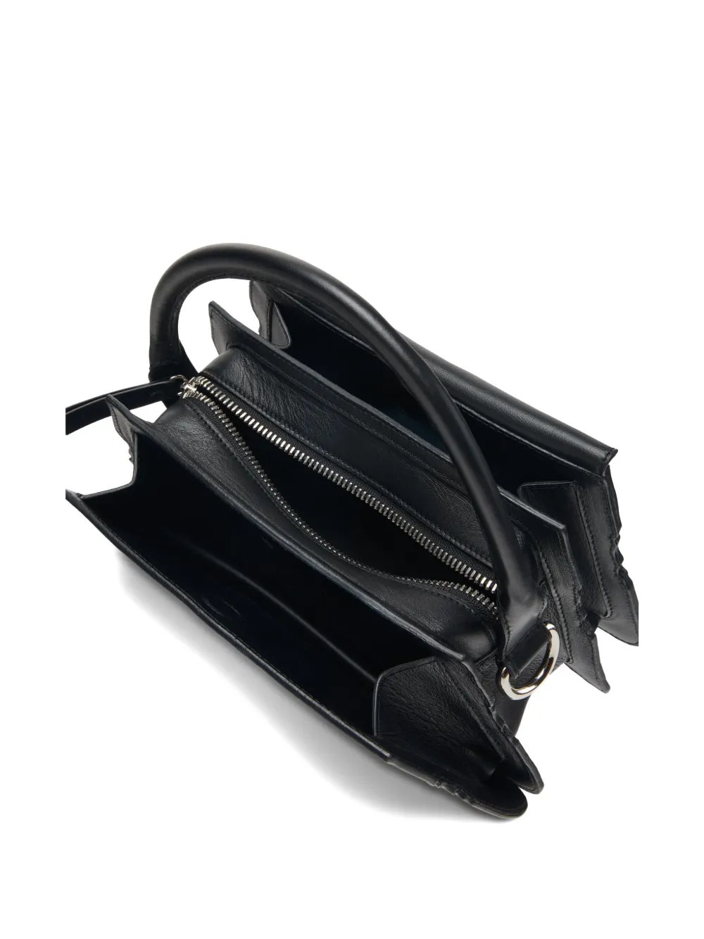 Camperlab Scalloped-edge Top-handle Shoulder Bag In Black