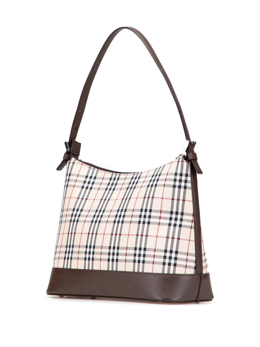 Pre-owned Burberry 2000-2017 House Check Canvas Shoulder Bag In Brown