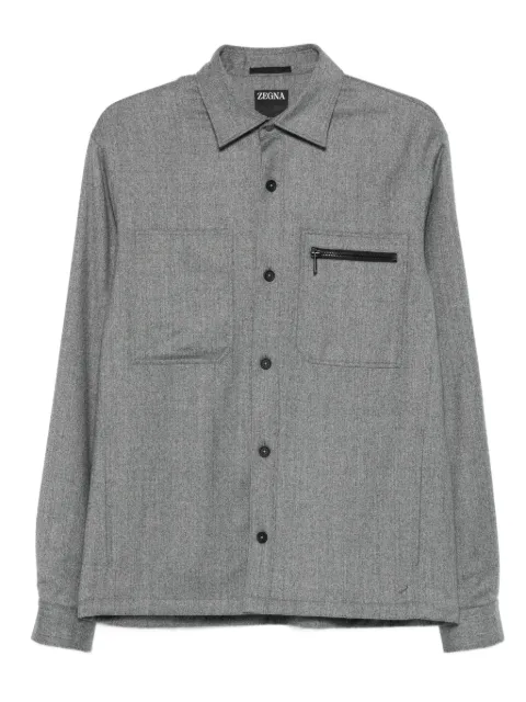Zegna zip-fastening pocket shirt