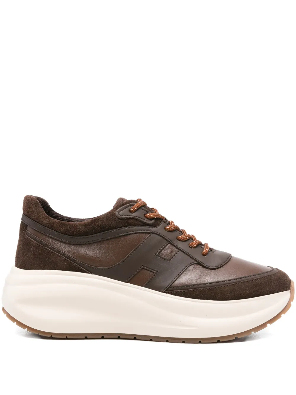 Hogan leather suede sneakers Brown