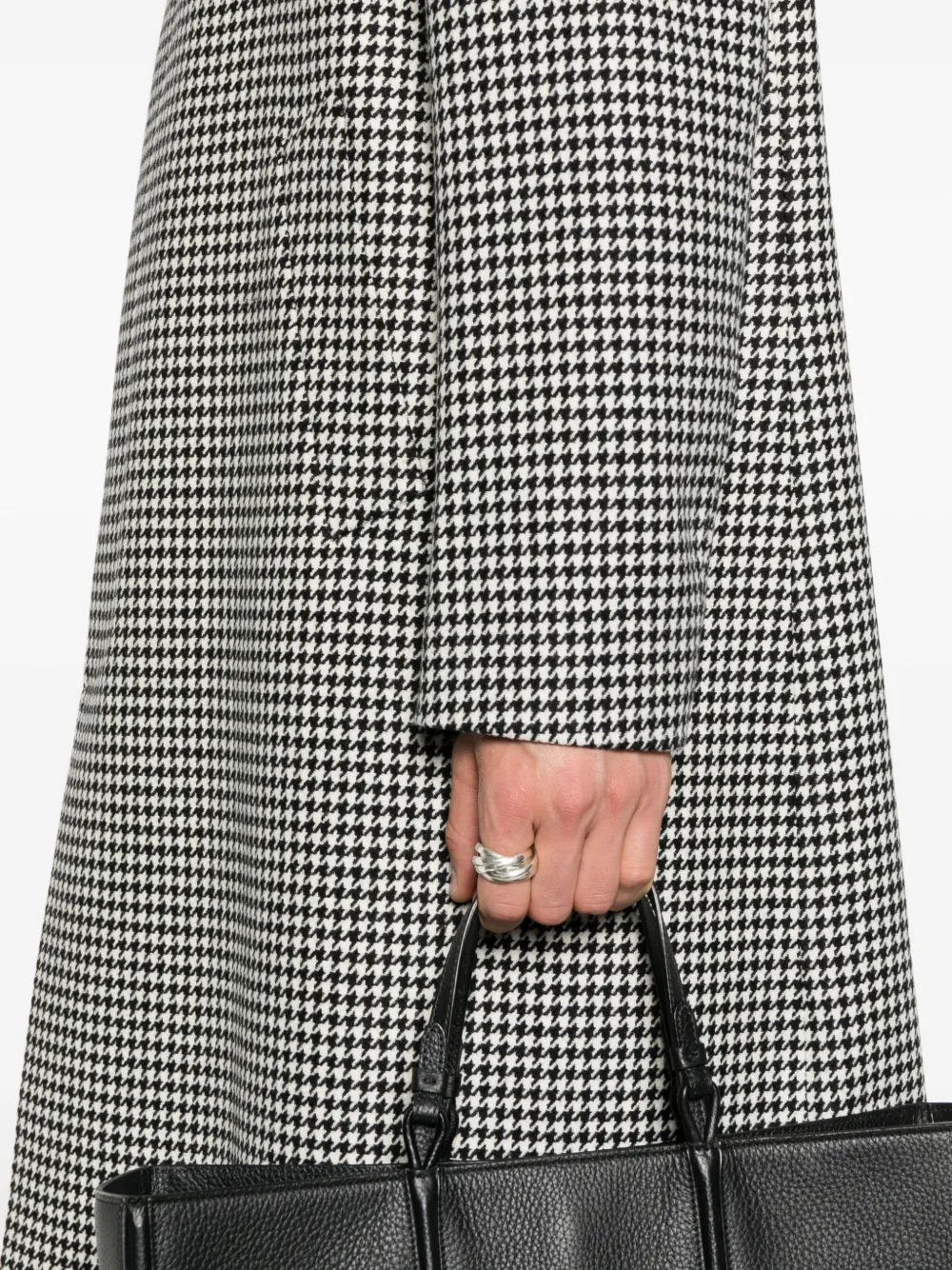 Lardini Wollen jas met pied-de-poule print Wit