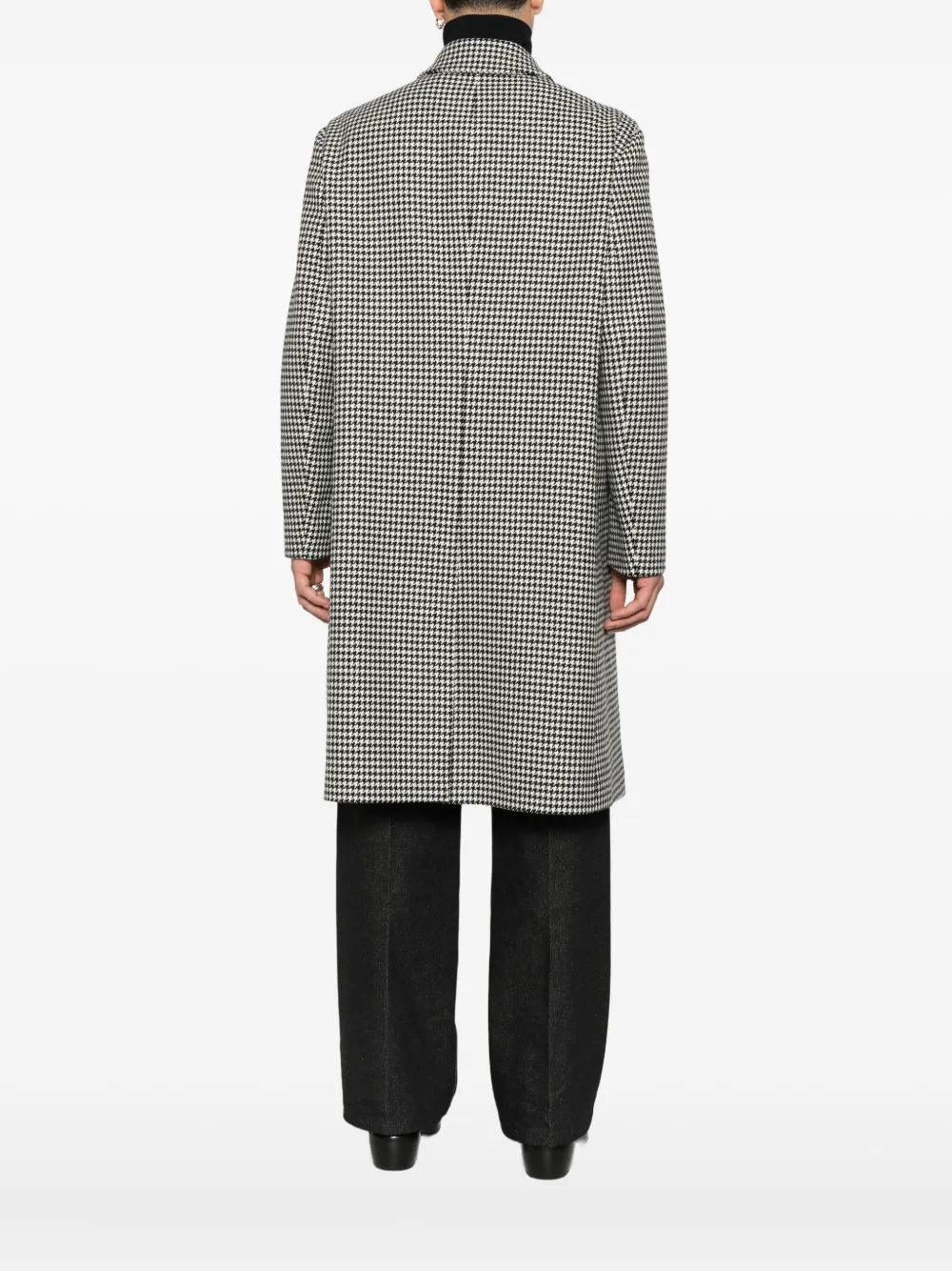 Lardini Wollen jas met pied-de-poule print Wit