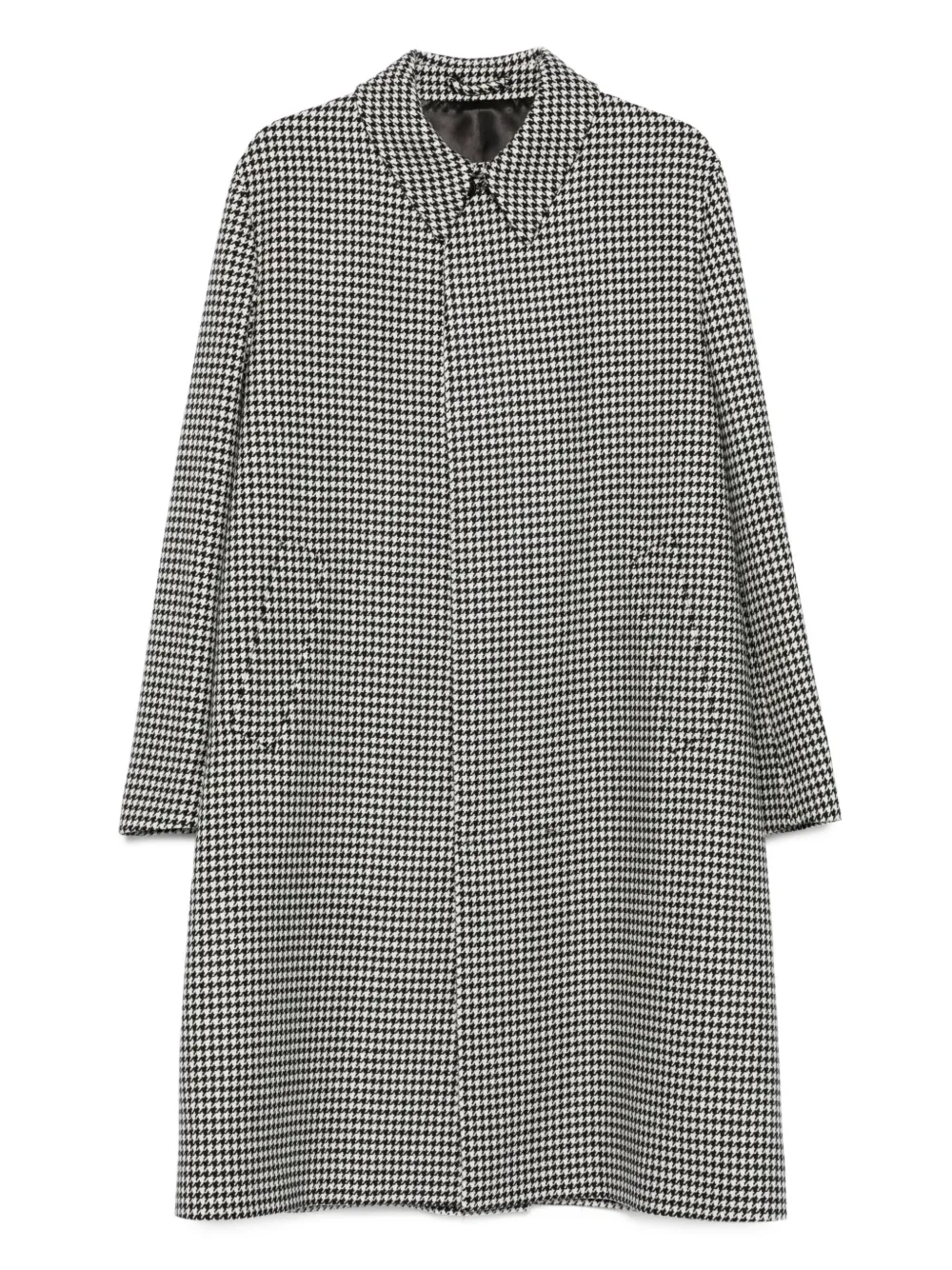 Lardini Wollen jas met pied-de-poule print Wit