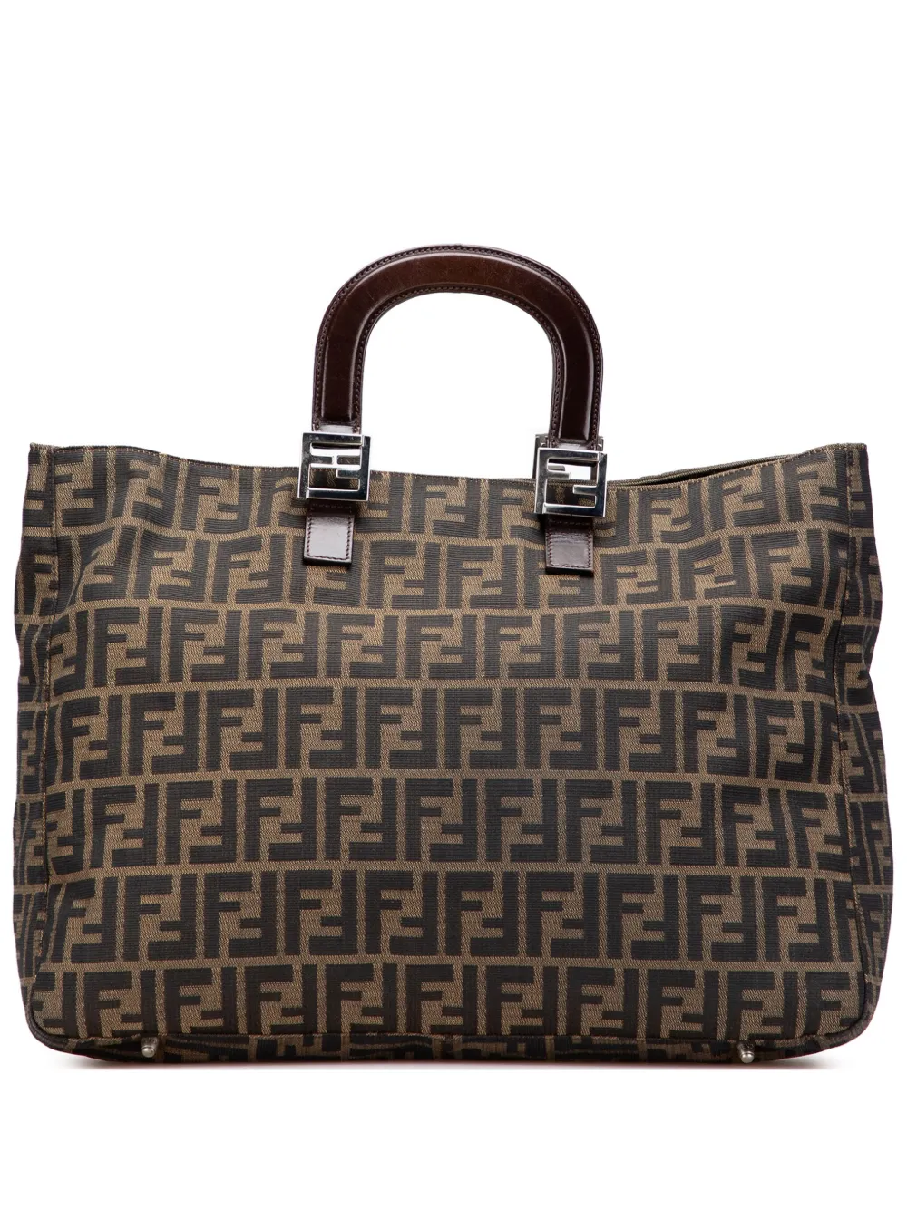 Fendi Pre-Owned 2000-2010 Large Zucca Canvas Twins tote bag | Brown | Image 1