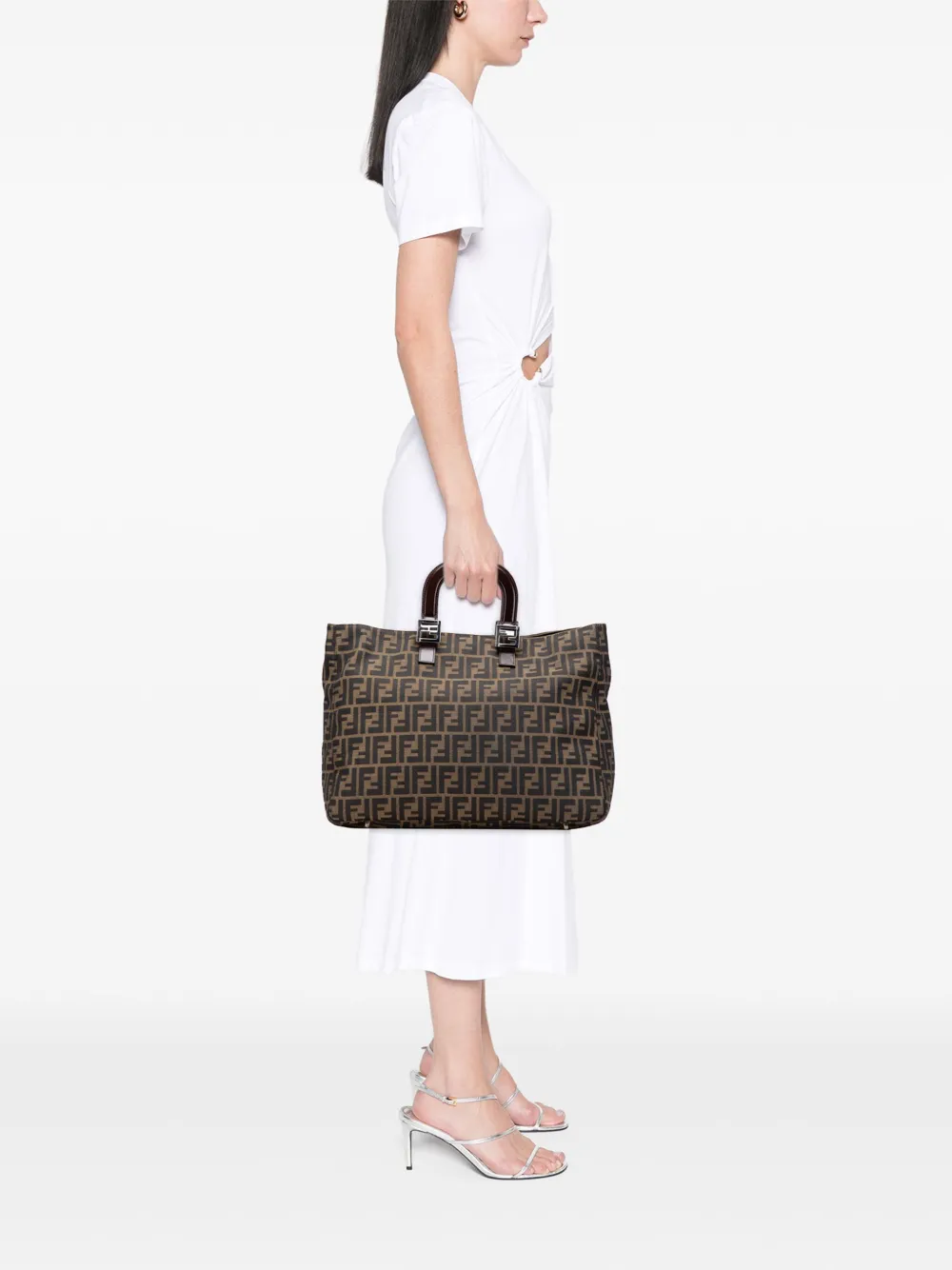 Fendi Pre-Owned 2000-2010 Large Zucca Canvas Twins tote bag | Pre-Owned | Image 2