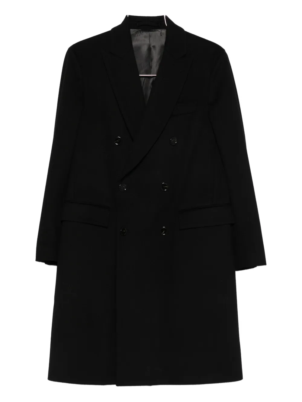 Lardini double-breasted virgin-wool coat | Black | Image 1