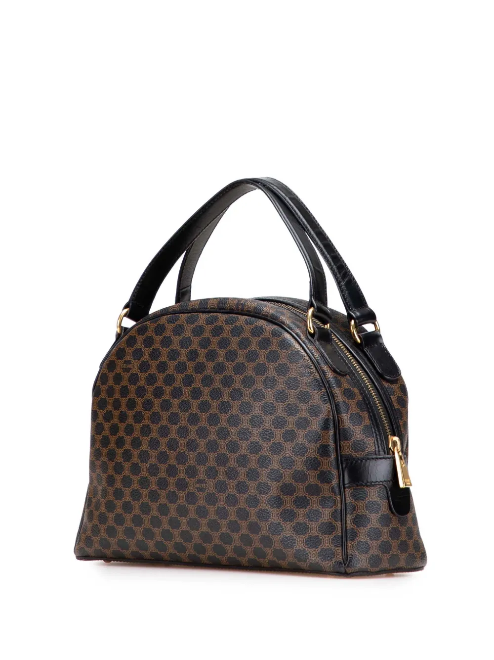 Pre-owned Celine 1997 Macadam Coated Canvas Handbag In Brown