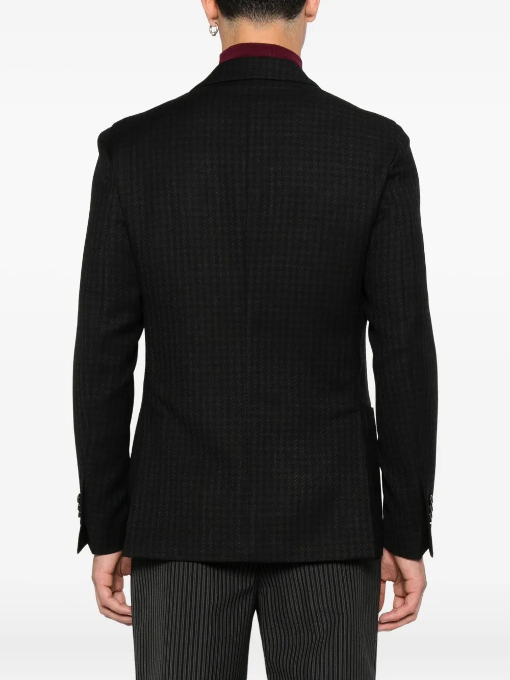 Lardini Blazer met pied-de-poule print en twee knopen Zwart