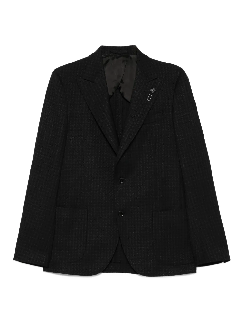 Lardini Blazer met pied-de-poule print en twee knopen Zwart