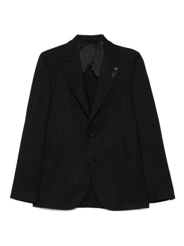 LARDINI ジャケット　ブラック Lardini ハウンドトゥース ジャケット | ブラック | FARFETCH JP