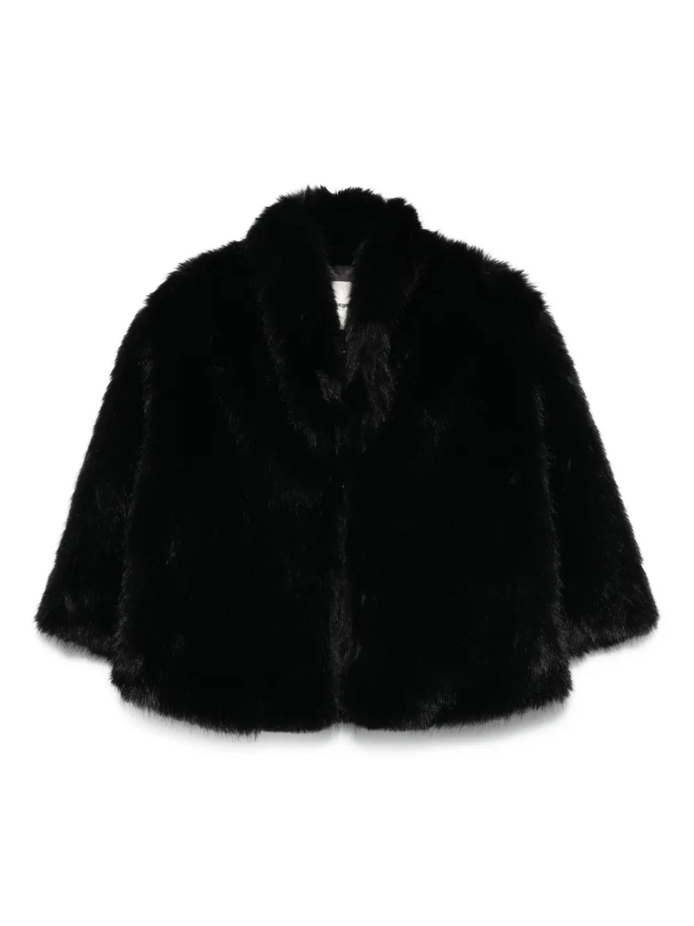 MSGM Kids faux-fur cropped jacket Zwart