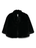 MSGM Kids faux-fur cropped jacket - Black
