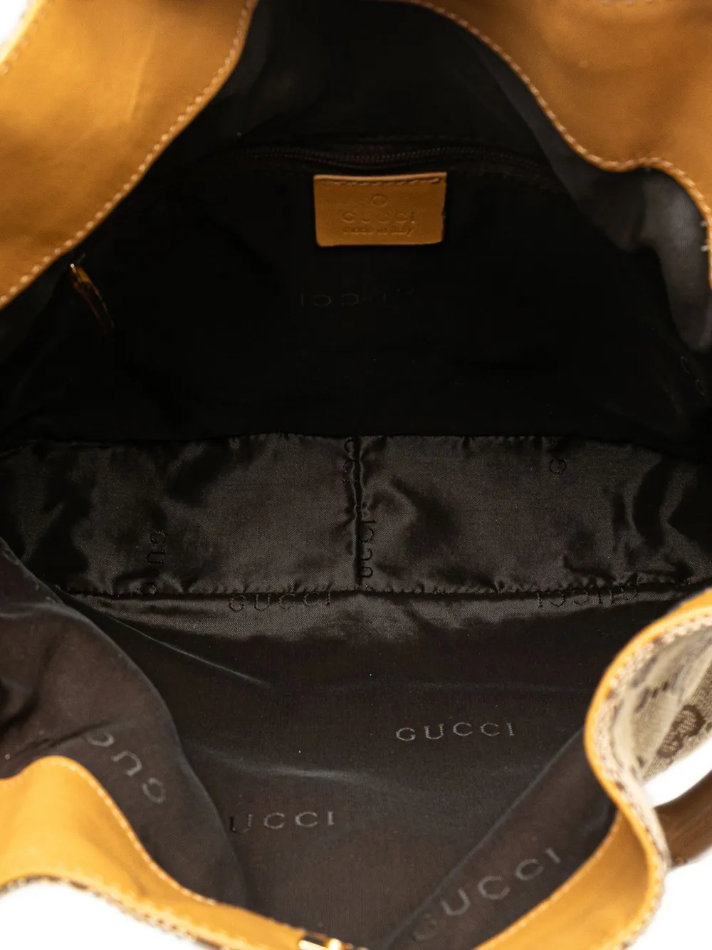Pre-owned Gucci 2000-2015 Gg Canvas Bamboo Web Satchel In Brown