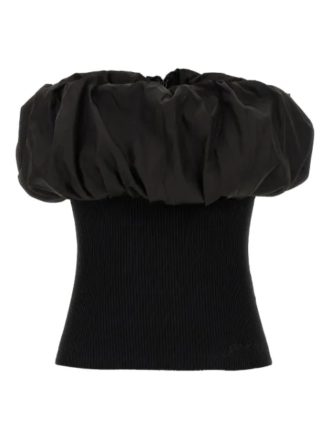 GANNI ribbed off-the-shoulder top