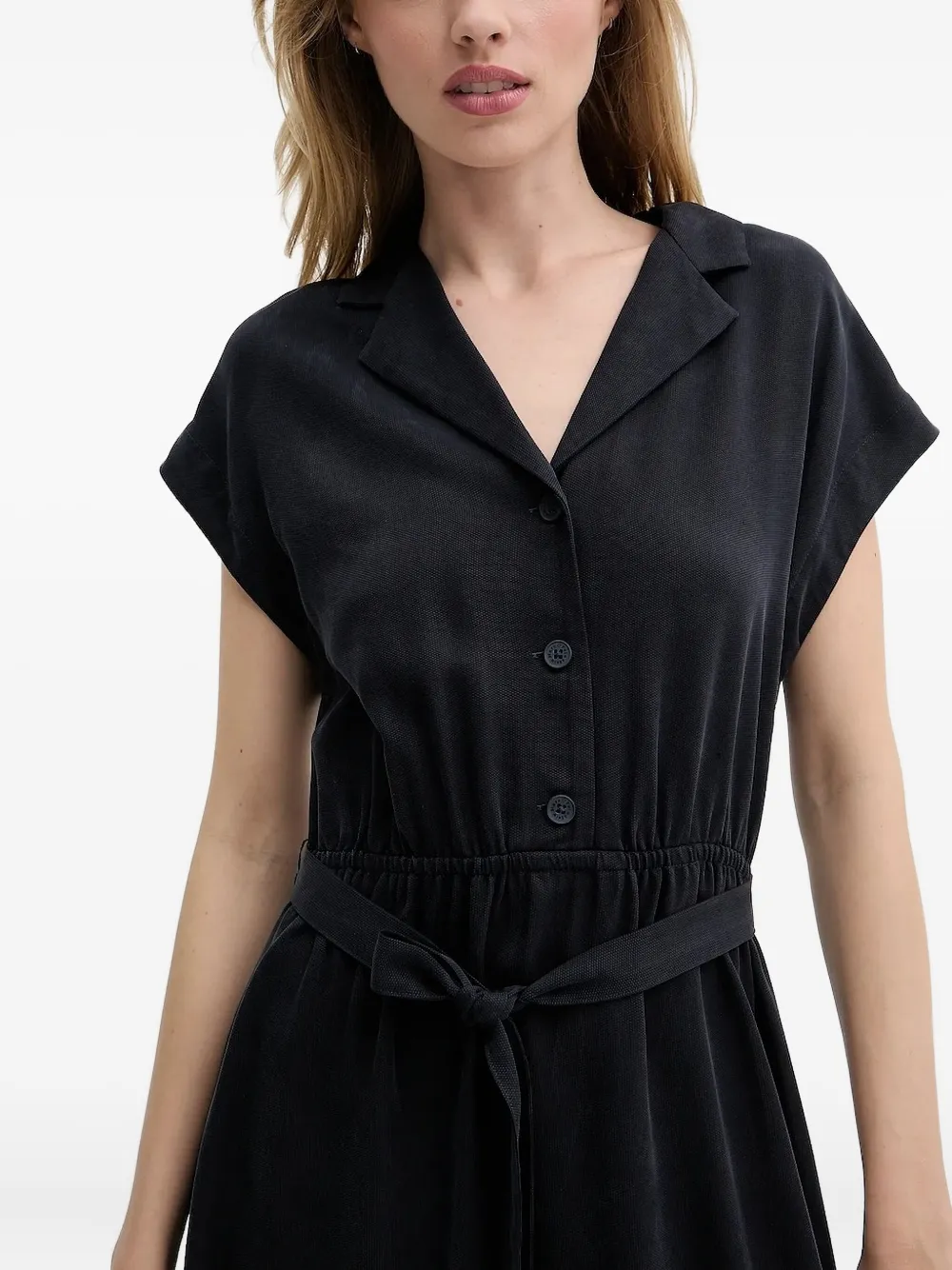 Marc O'Polo button-down belted midi dress Blauw