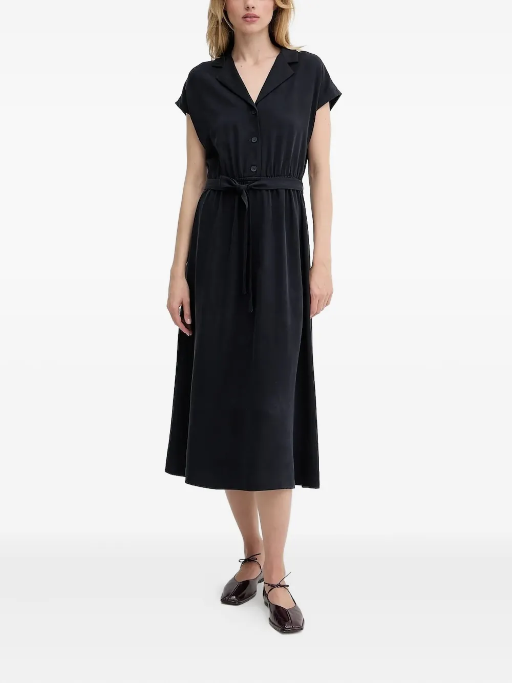 Marc O'Polo button-down belted midi dress Blauw