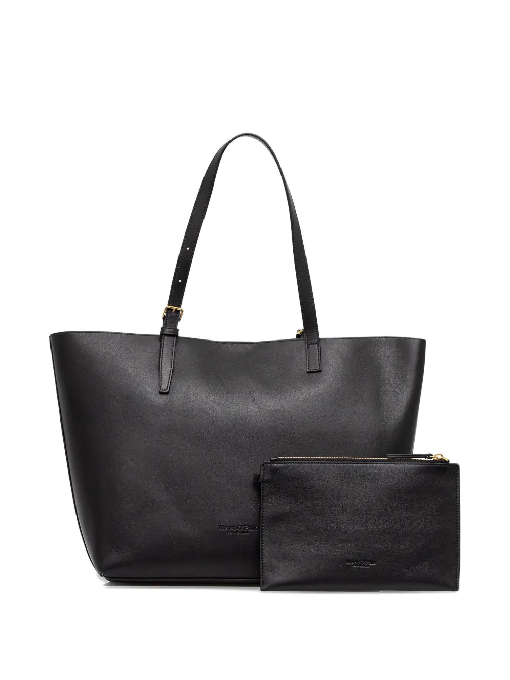 Marc O'Polo Leren shopper Zwart