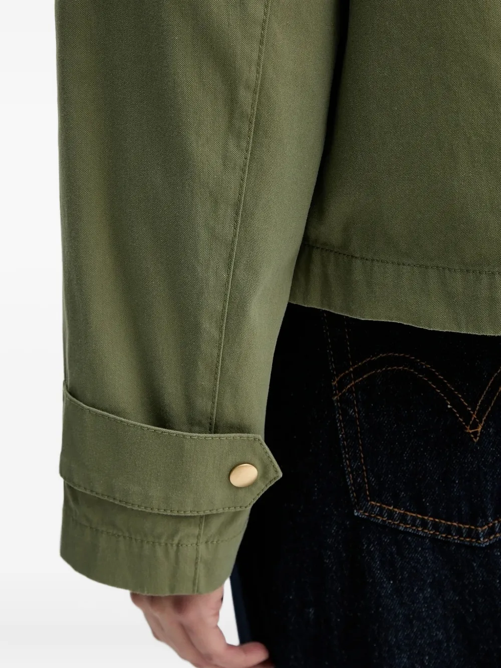 Marc O'polo Corduroy Shirt Collar Utilitarian Jacket In Green