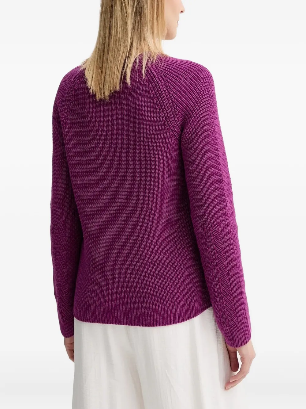 Marc O'Polo v-neck ribbed sweater Paars