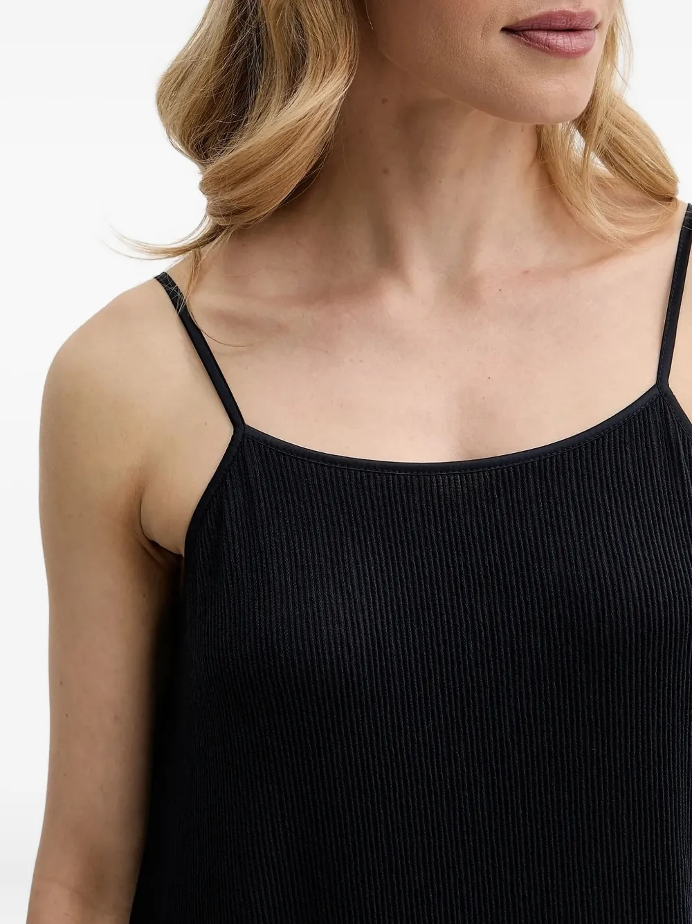 Marc O'Polo pleated slip midi dress Zwart