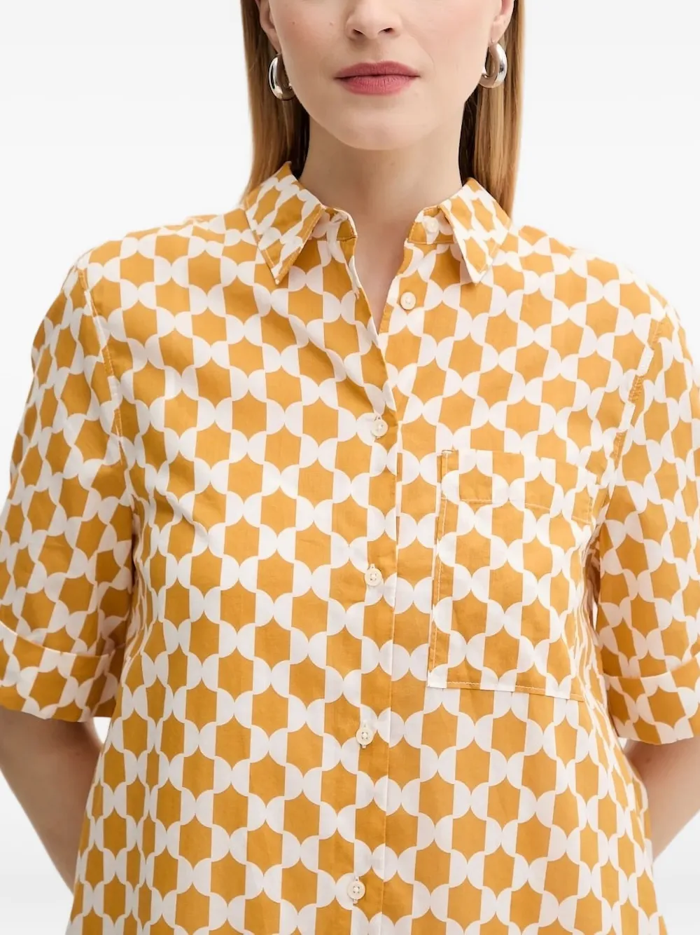 Marc O'Polo Blousejurk met geometrische print Geel