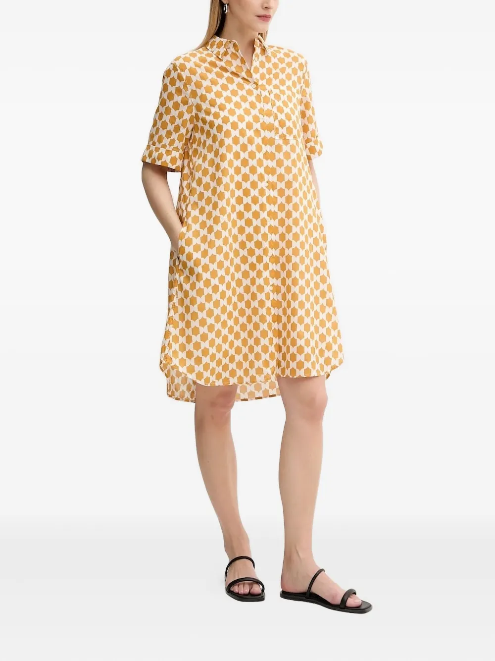 Marc O'Polo Blousejurk met geometrische print Geel