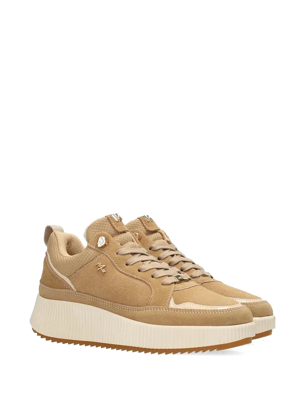 MEXX lace-up platform suede sneakers - Beige