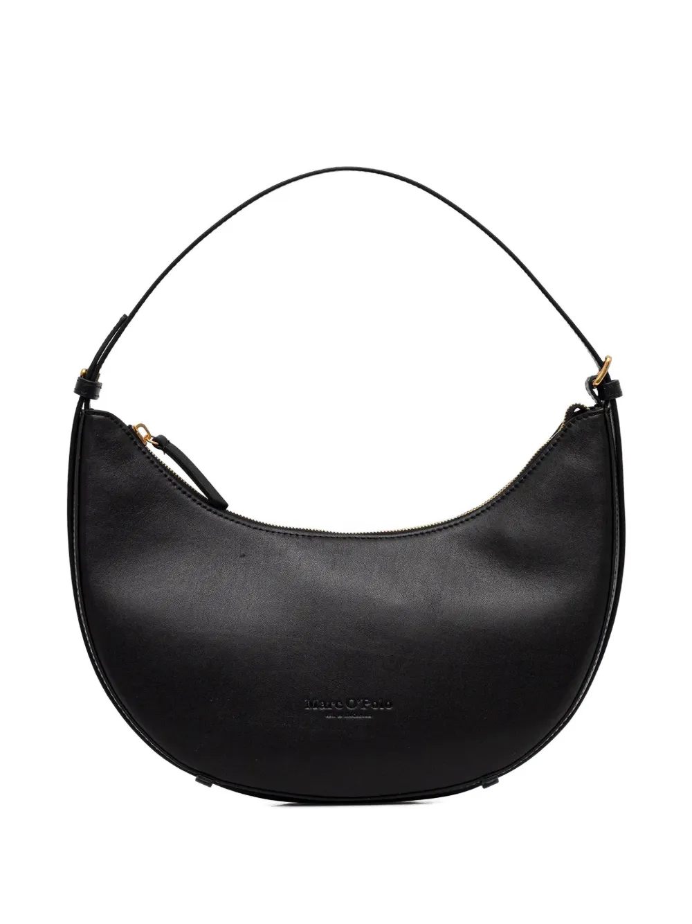 crescent-shape top-zip shoulder bag
