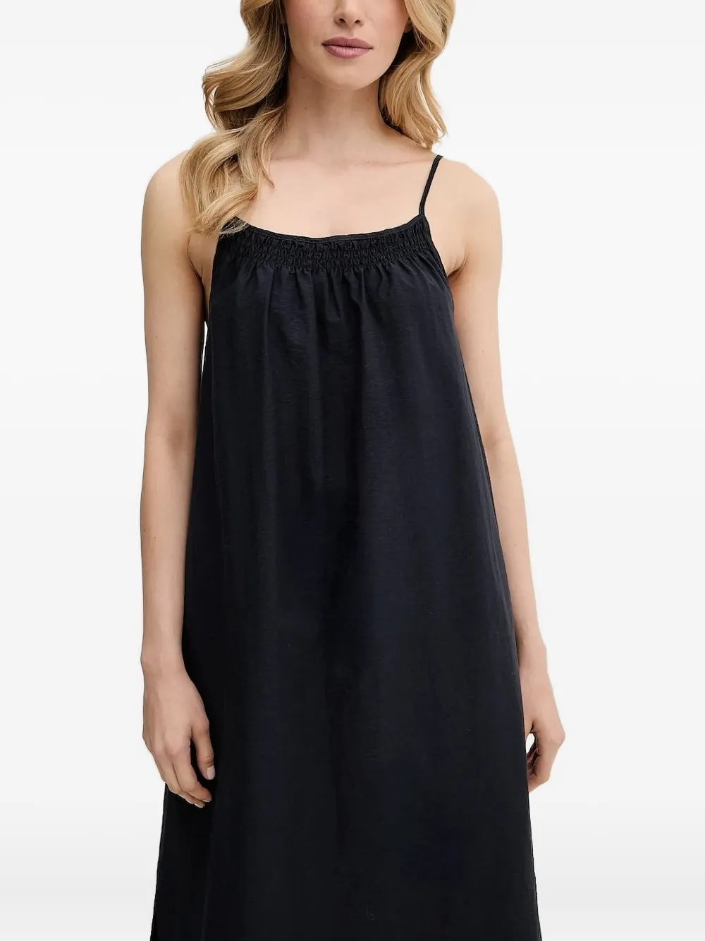 Marc O'Polo smocked-detail slip dress | Black | Image 1