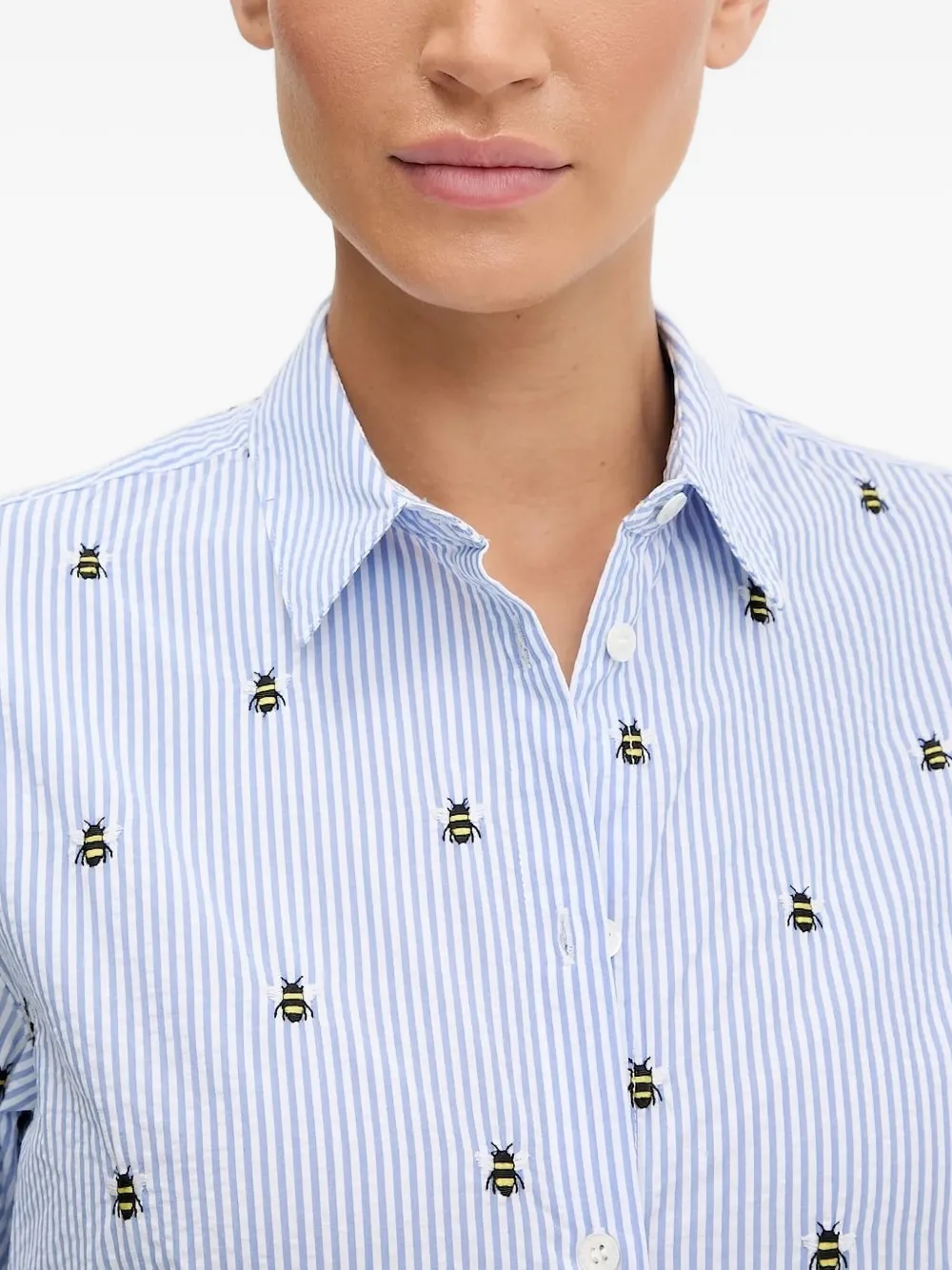 MC2 Saint Barth Brigitte blouse met geborduurde bij Blauw