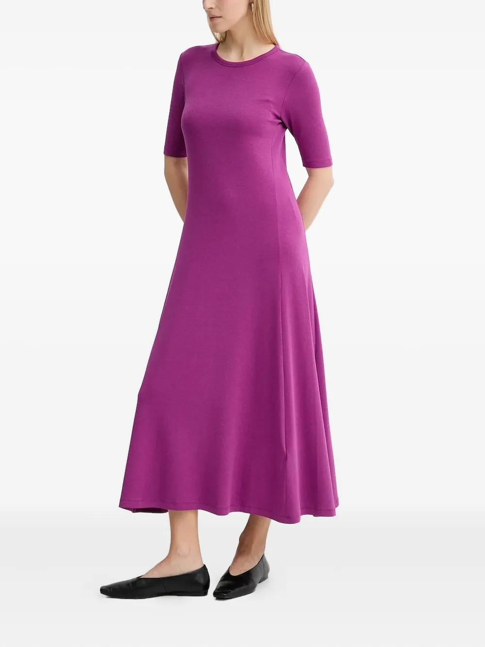 Marc O'Polo Midi-jurk met ronde hals Paars