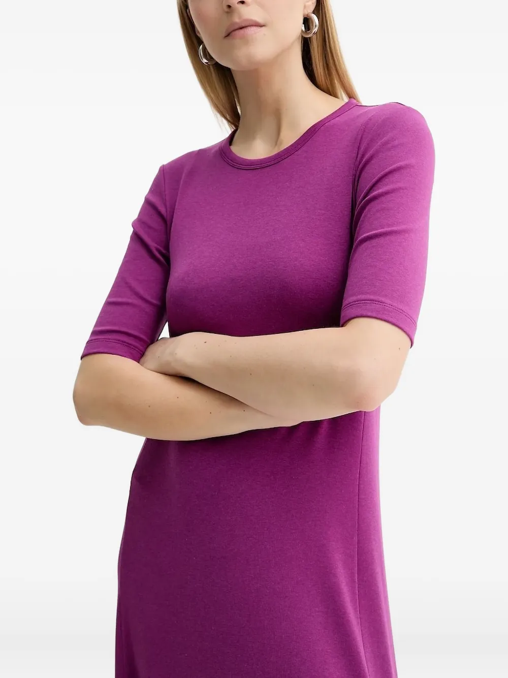 Marc O'Polo Midi-jurk met ronde hals Paars
