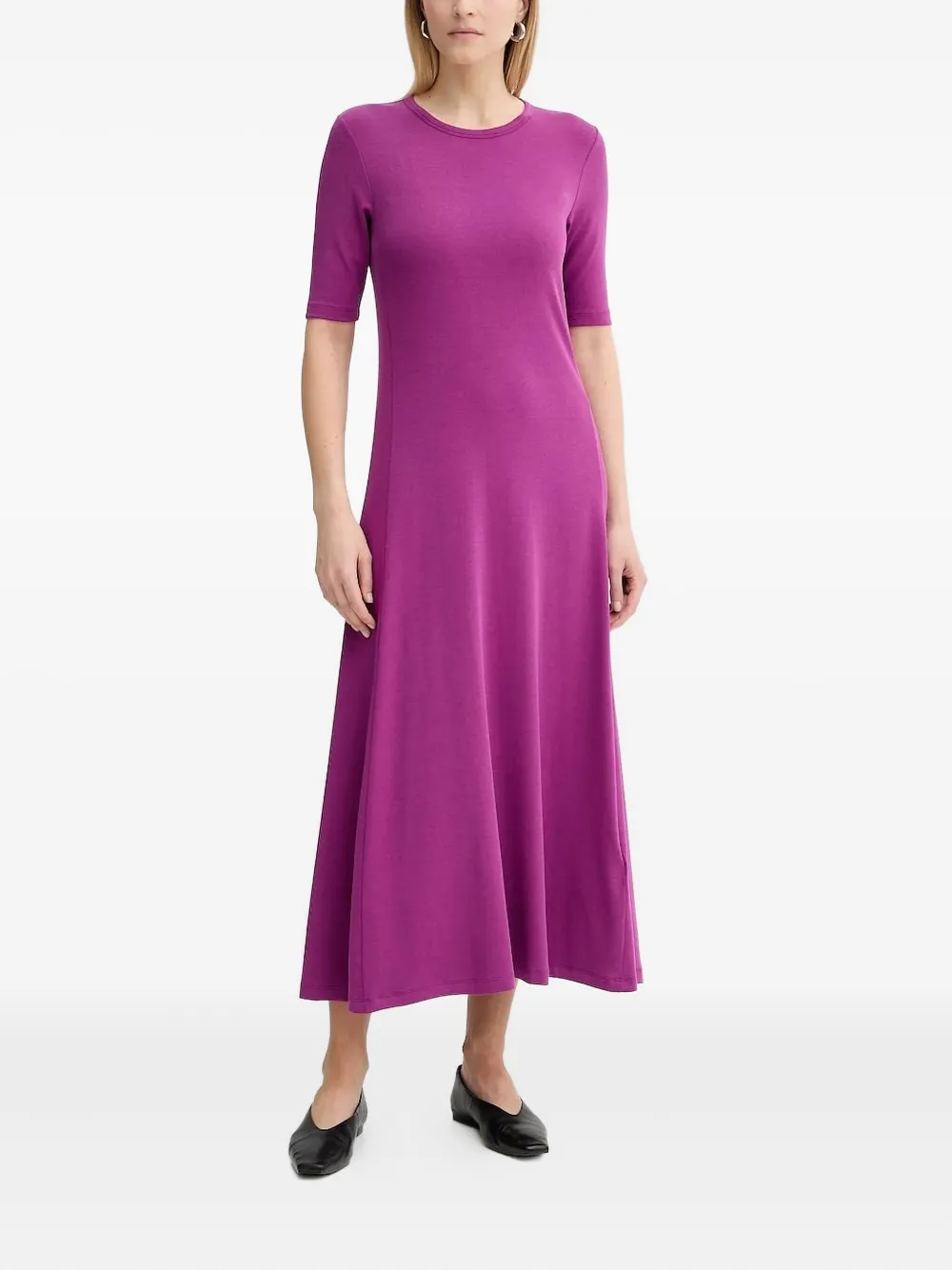 Marc O'Polo Midi-jurk met ronde hals - Paars