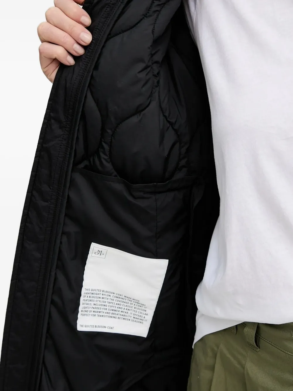 Marc O'polo Quilted Bomber Coat In Black