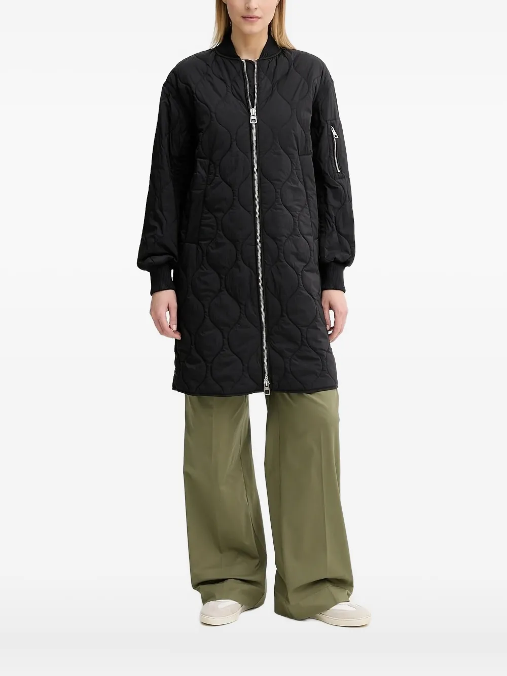 Marc O'polo Quilted Bomber Coat In Black