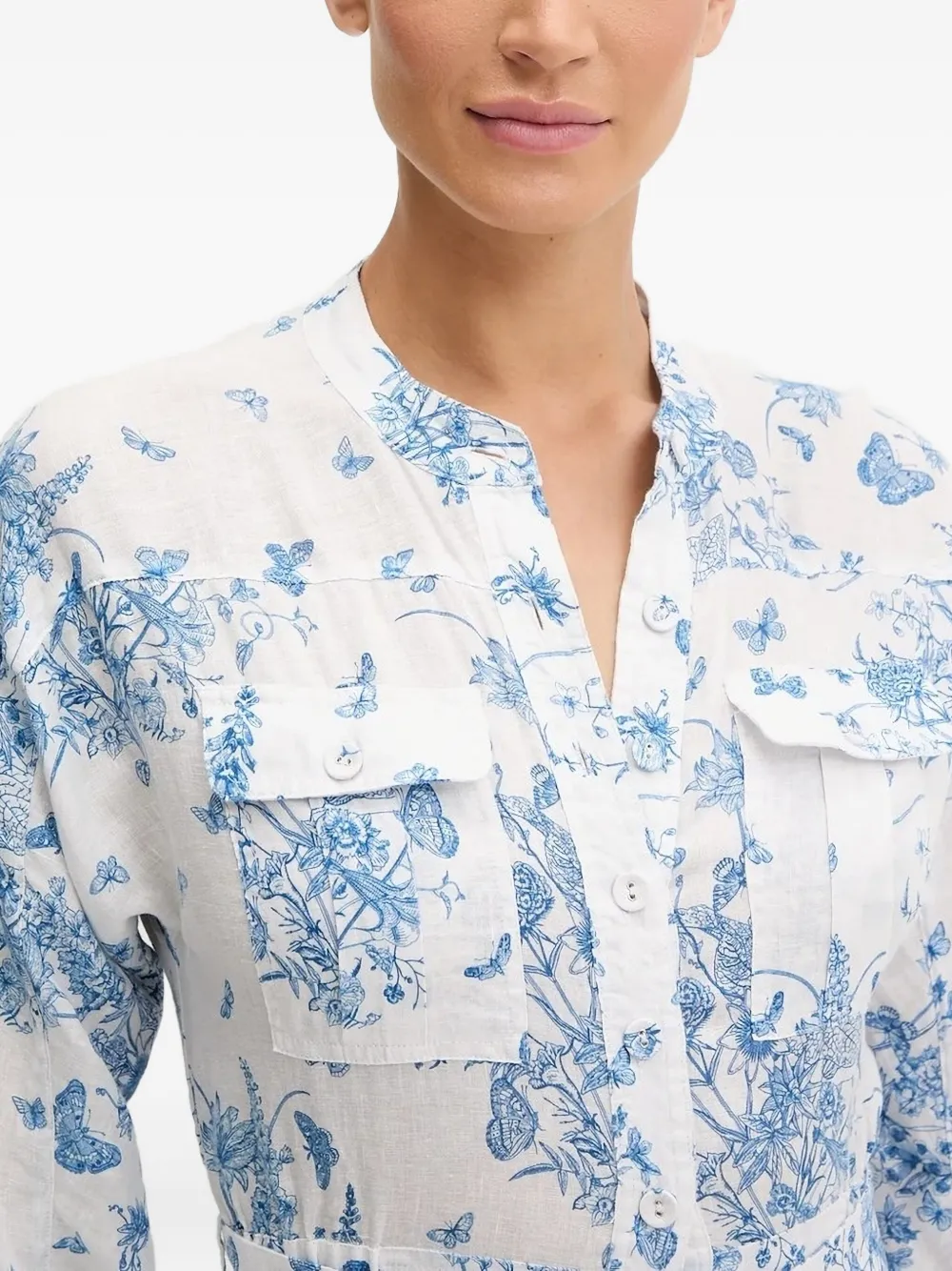 Mc2 Saint Barth Floral-print Belted Playsuit In White