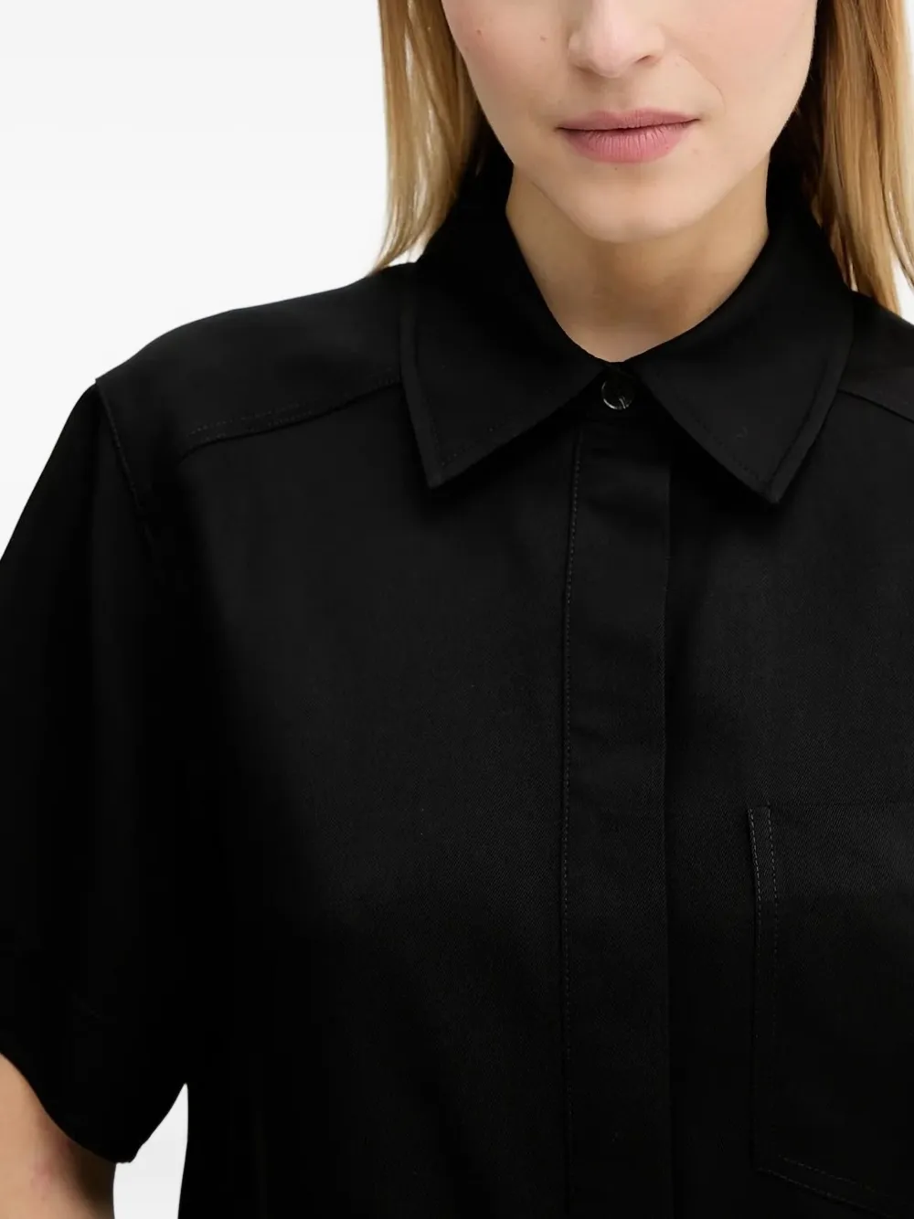 Marc O'Polo blouse met korte mouwen Zwart