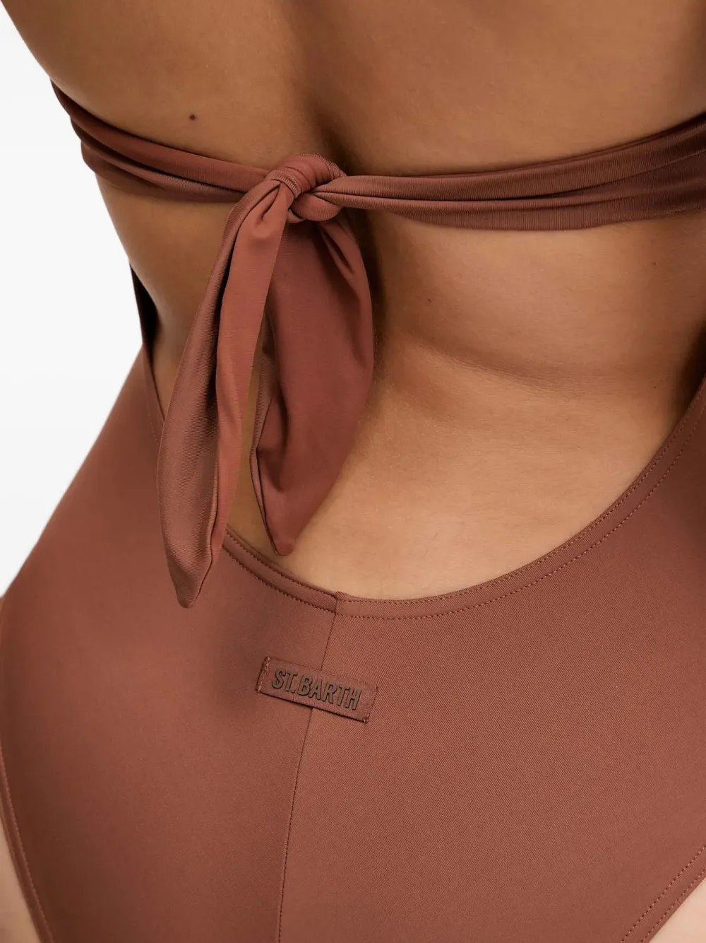 Mc2 Saint Barth Halter-neck Swimsuit In Brown