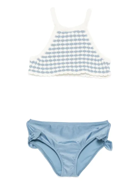 ZIMMERMANN Kids crochet-knit halterneck bikini set