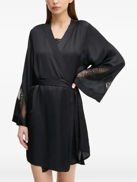 Chantelle lace sleeve tie-waist robe