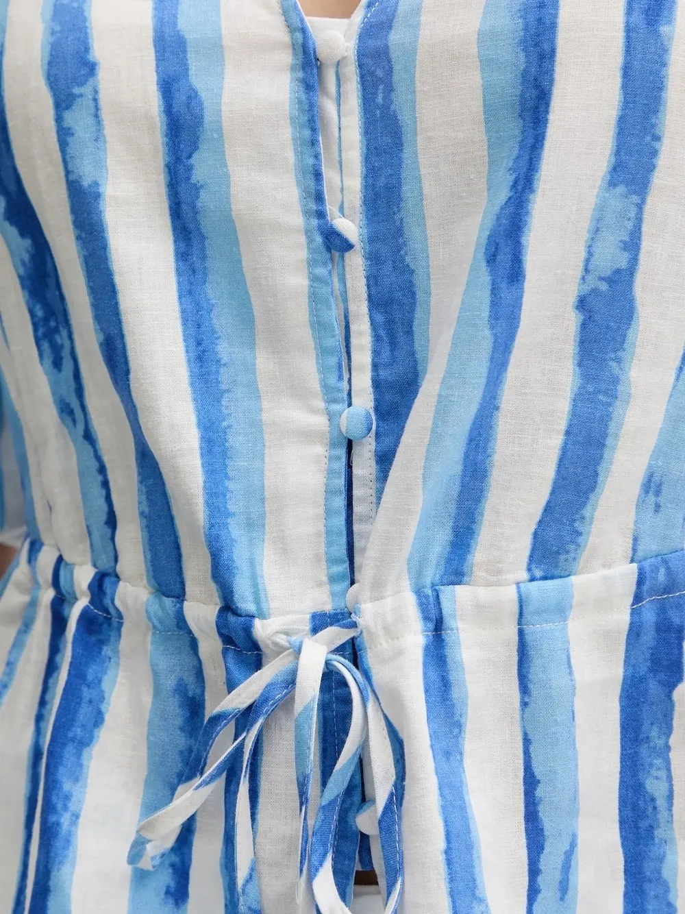 Puff-Sleeve Striped Top