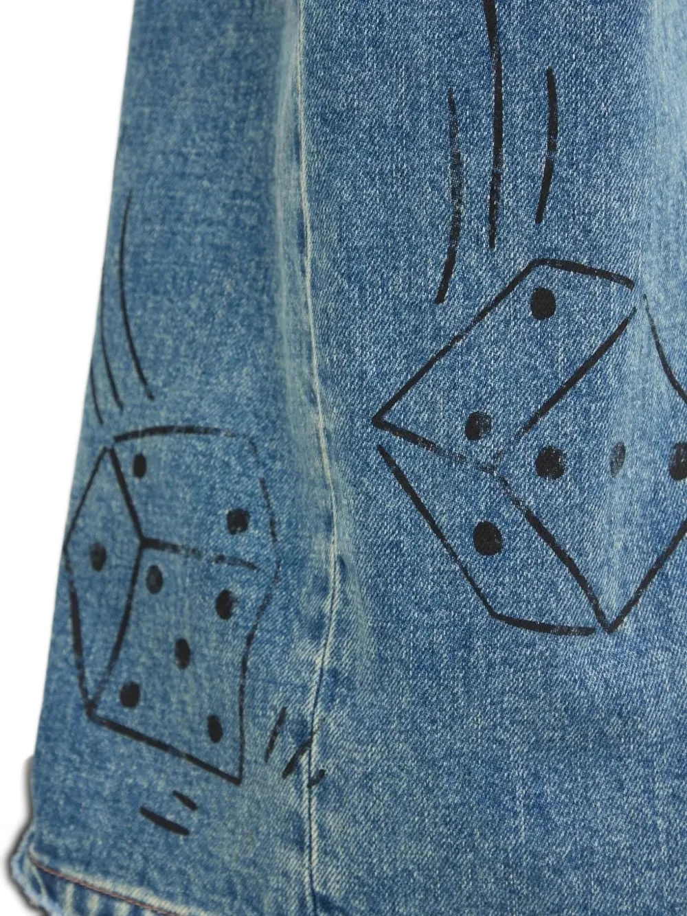 Miss Sixty X Keith Haring Printed Wide-leg Jeans In Blue